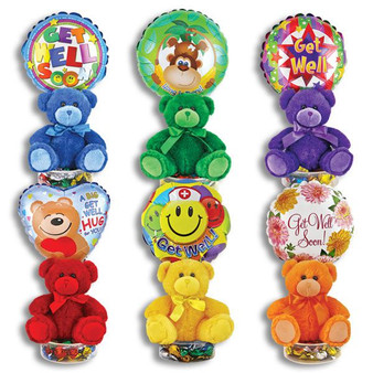 [4514] Get Well Soon Kelliloons Gift Set - Bright Bear - Hard Candy